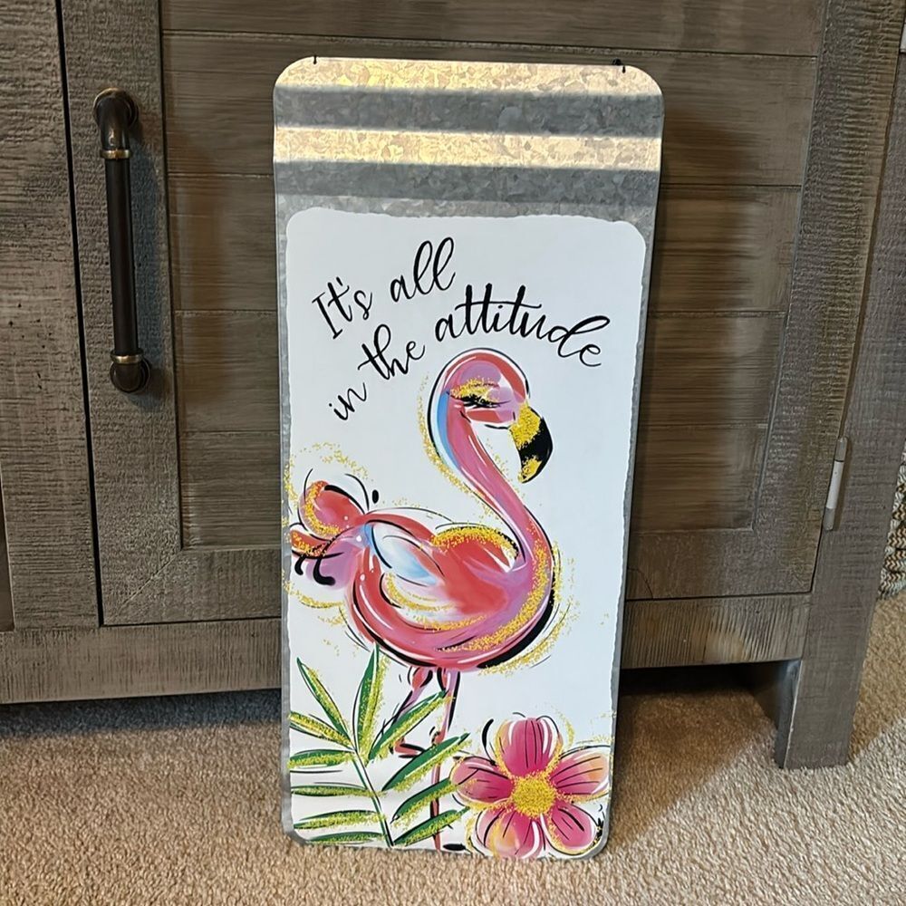 The Spring Shop Flamingo Wall Art with Pink and Yellow Accents